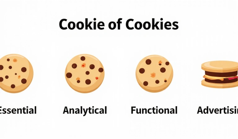 Wykres przedstawiający różne kategorie plików cookie: niezbędne, analityczne, funkcjonalne, reklamowe